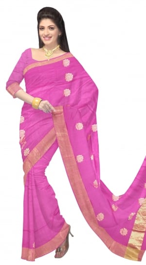 women's pink sari thumbnail