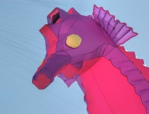 purple and pink inflatable seahorse thumbnail