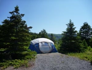 blue and white dome tent thumbnail