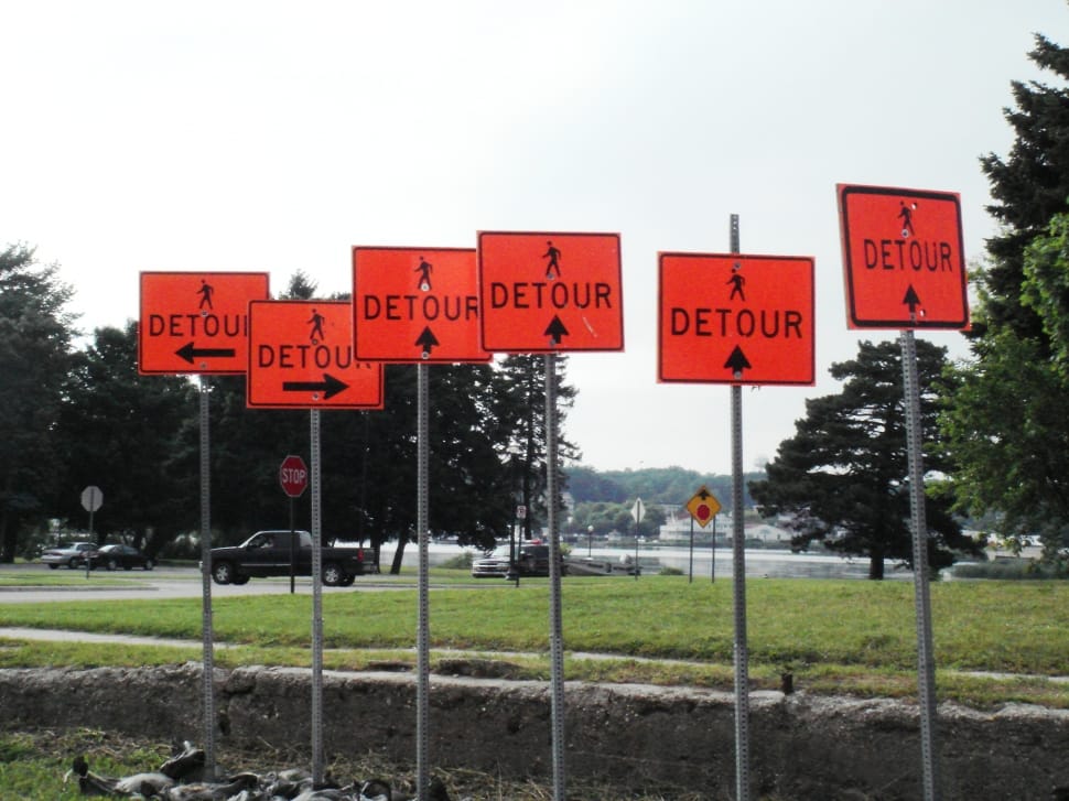orange and black detour signage preview