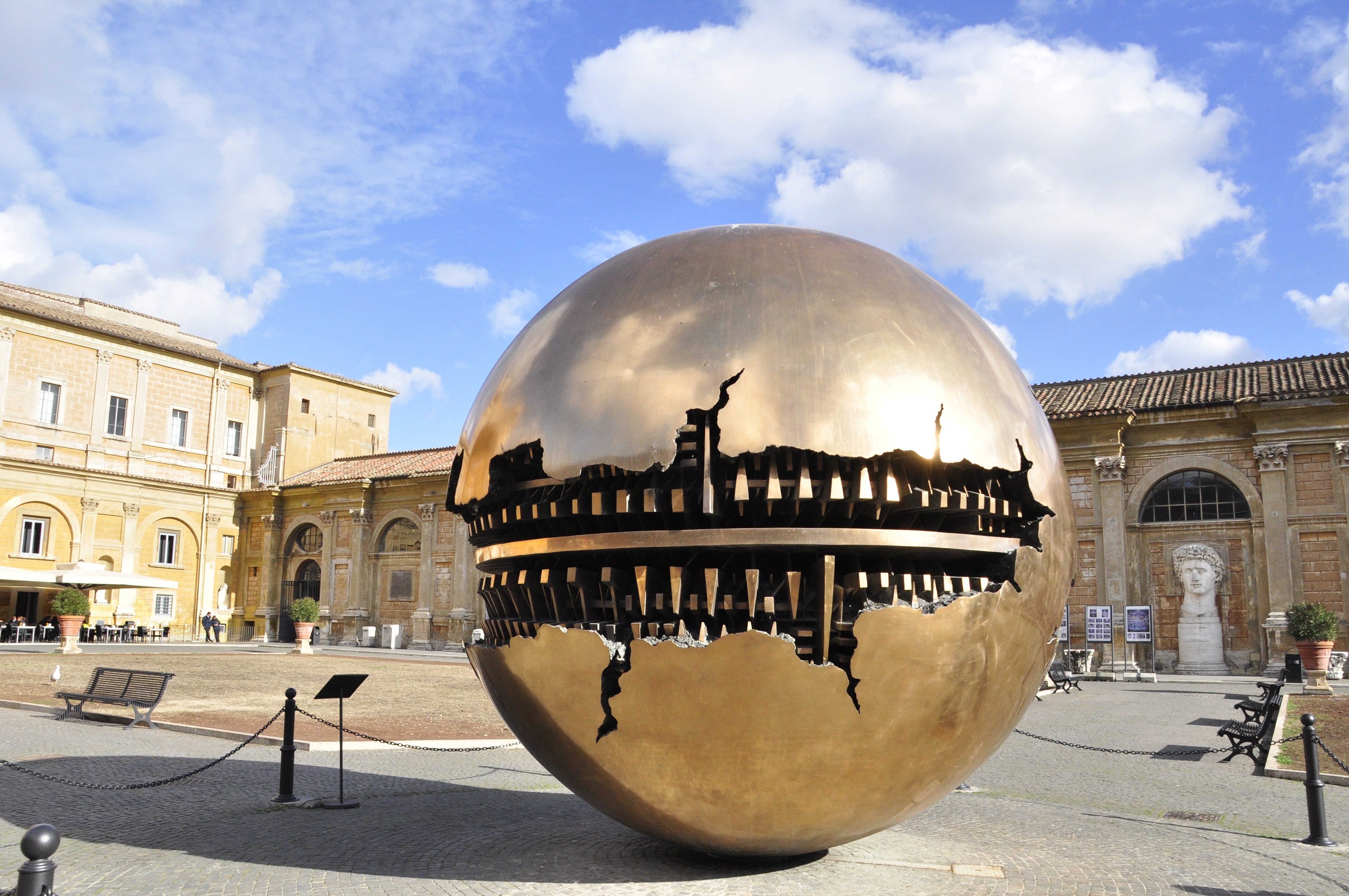 brown globe landmark