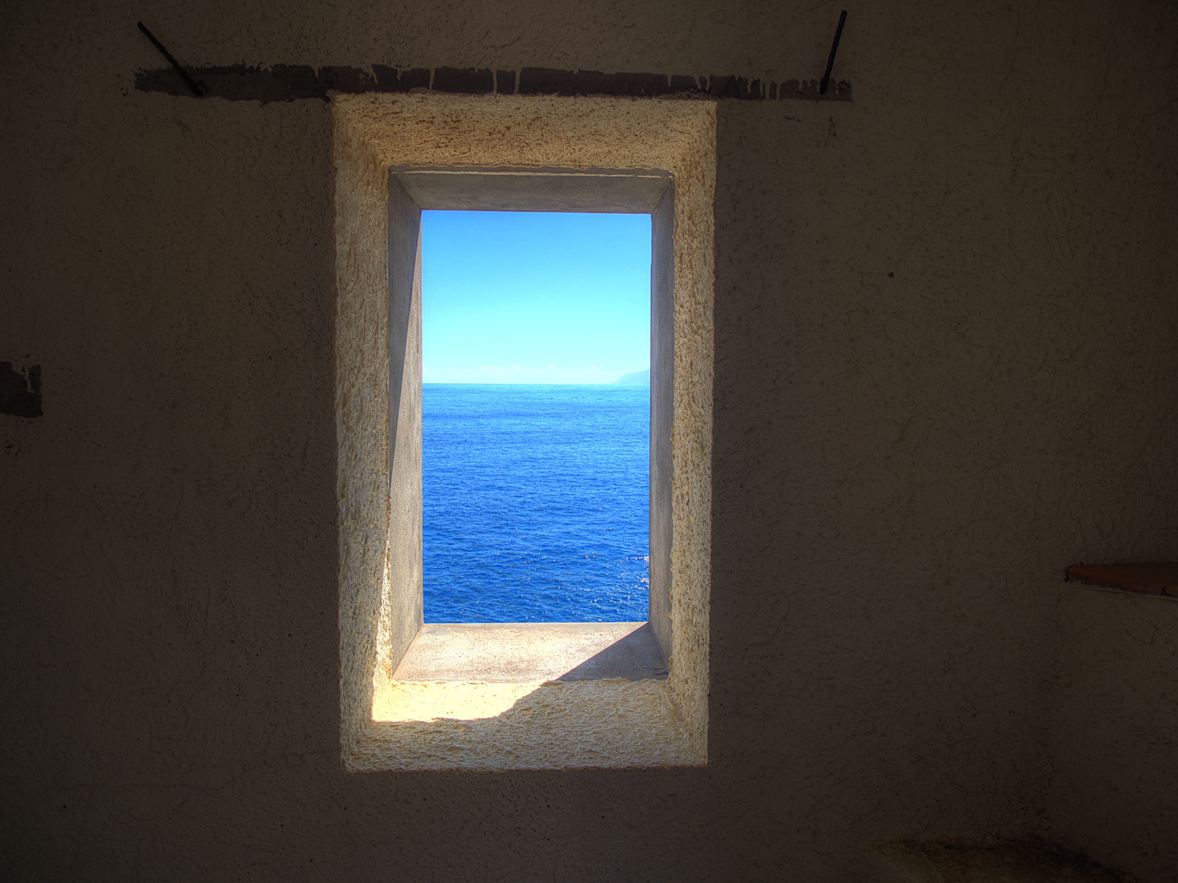 white concrete window