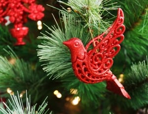 red bird christmas tree decor thumbnail