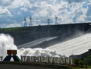 hydro power plant under blue sky and white clouds thumbnail
