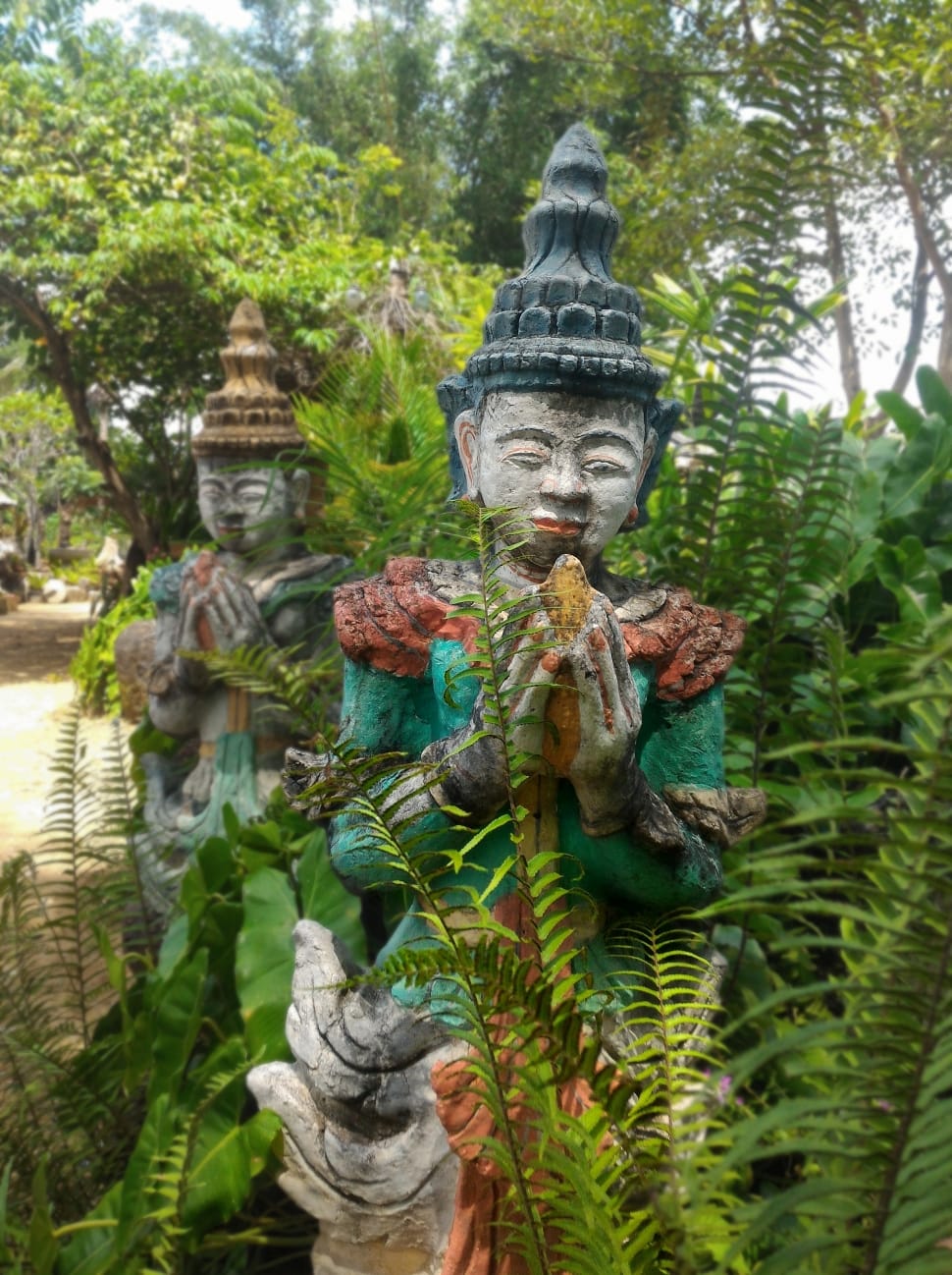 multi color buddha buddist statue garden decor preview
