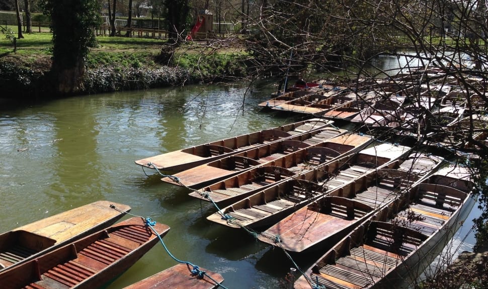 brown wooden canoe boat lot preview