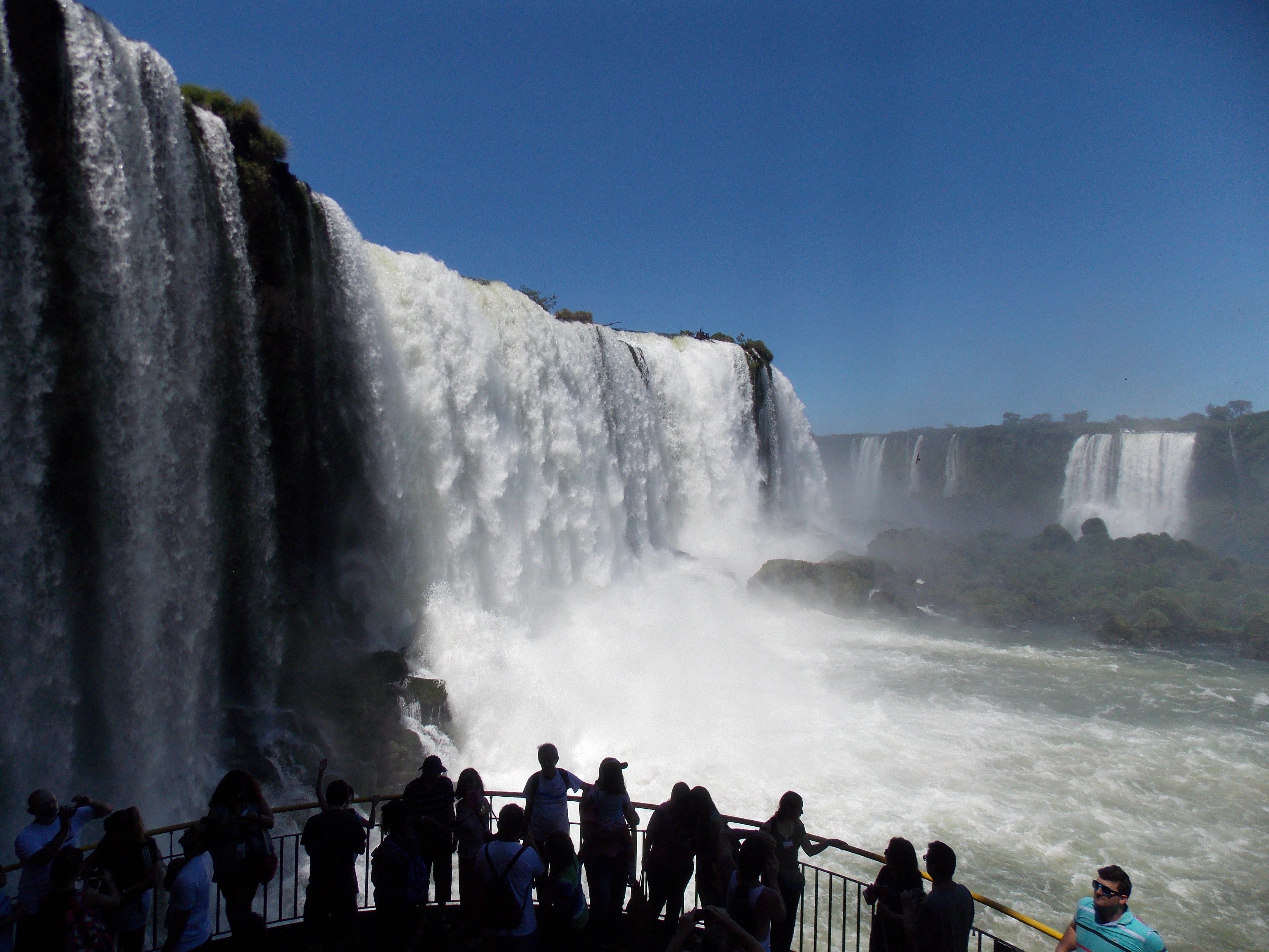 falls and group of people