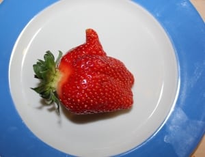 strawberry fruit and ceramic plate thumbnail