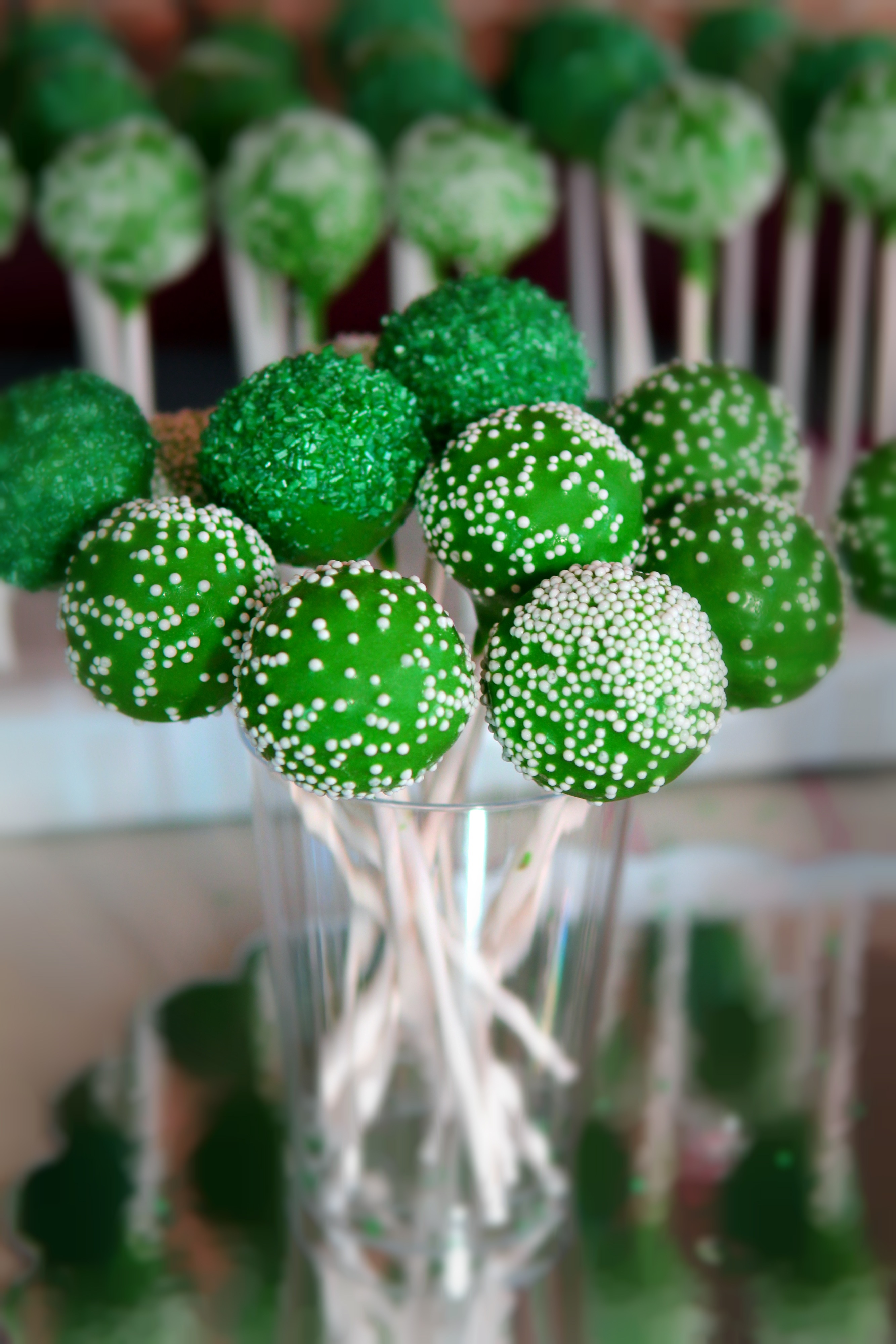 green cake lollipop lot