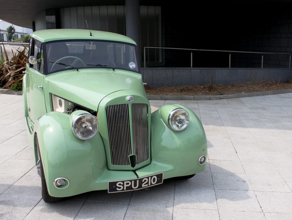 green classic car preview