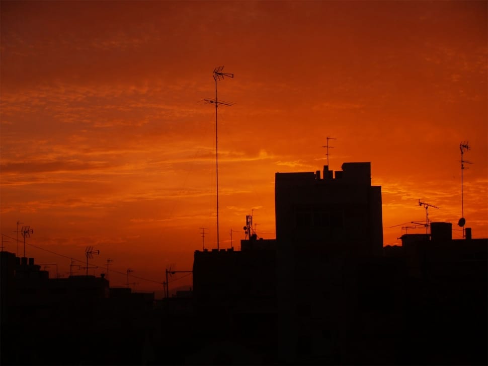 Silhouette photo of buildings during dusk preview