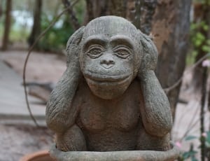 gray monkey statue thumbnail