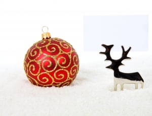 red and gold round bauble home ornament thumbnail