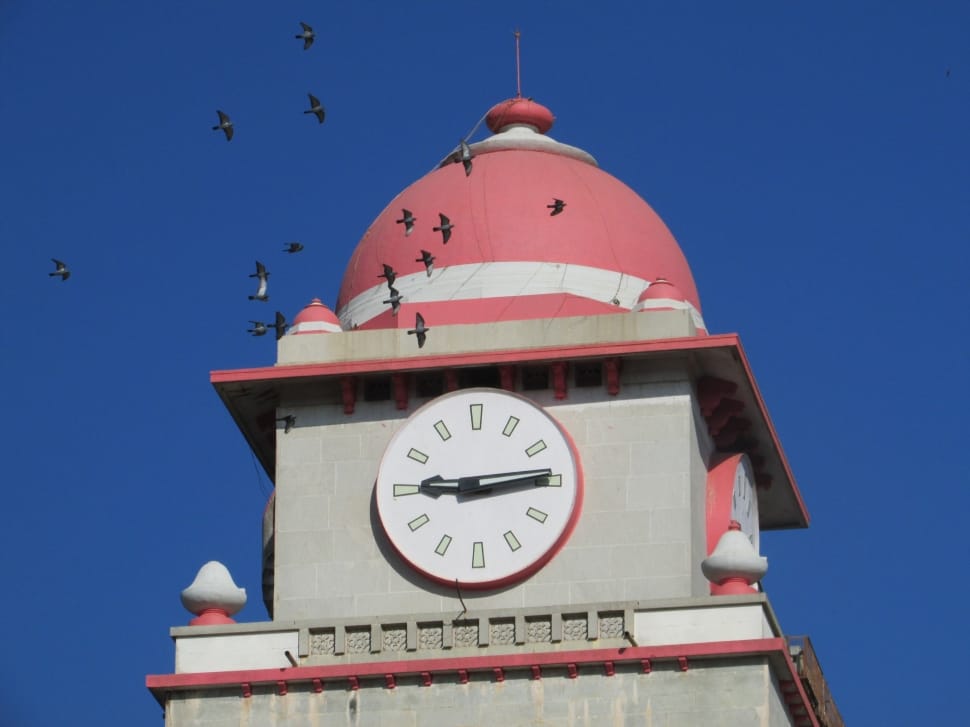 red and grey dome tower clock preview