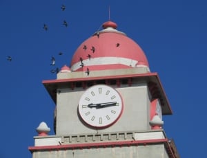 red and grey dome tower clock thumbnail