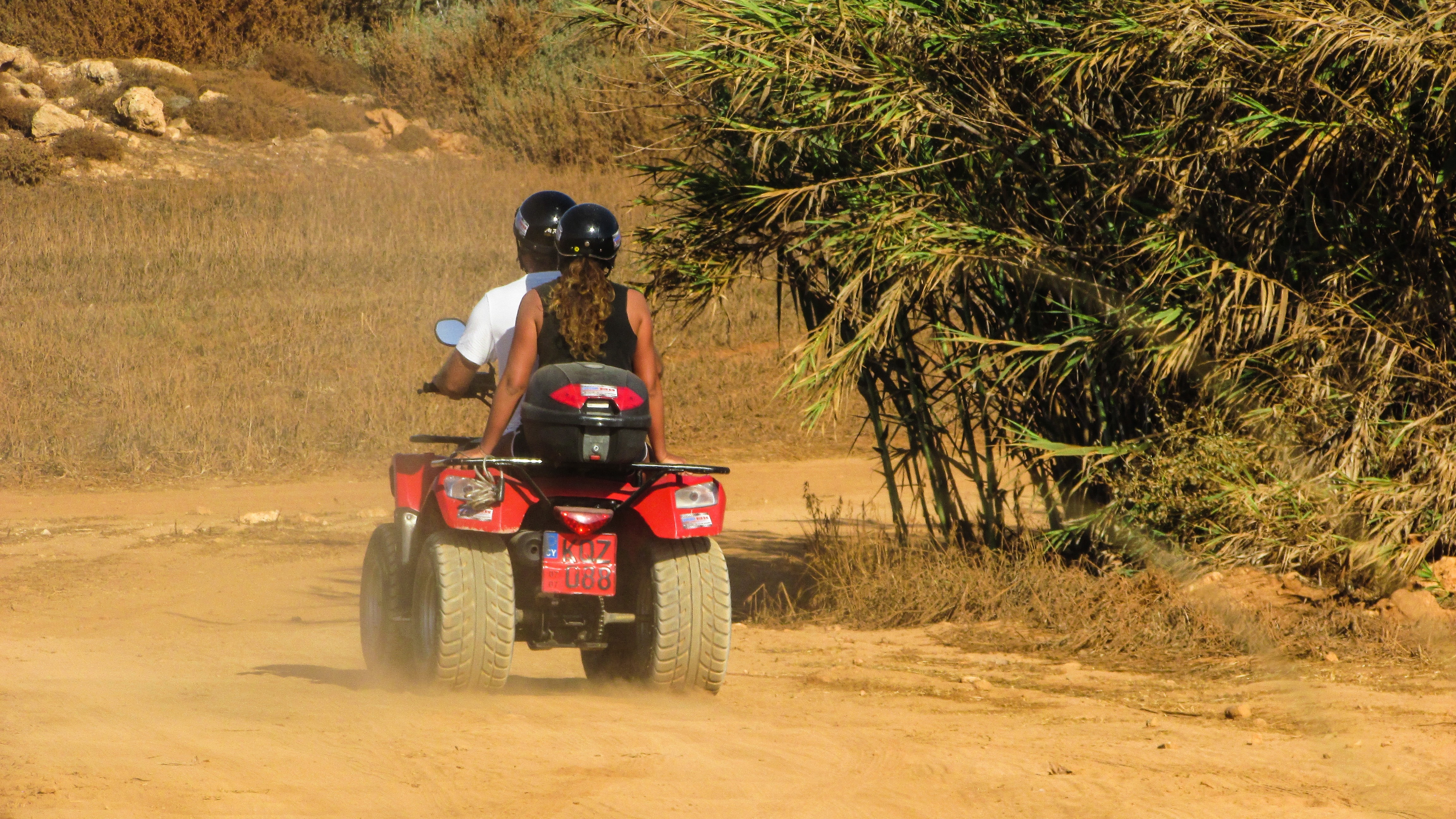 red and black atv
