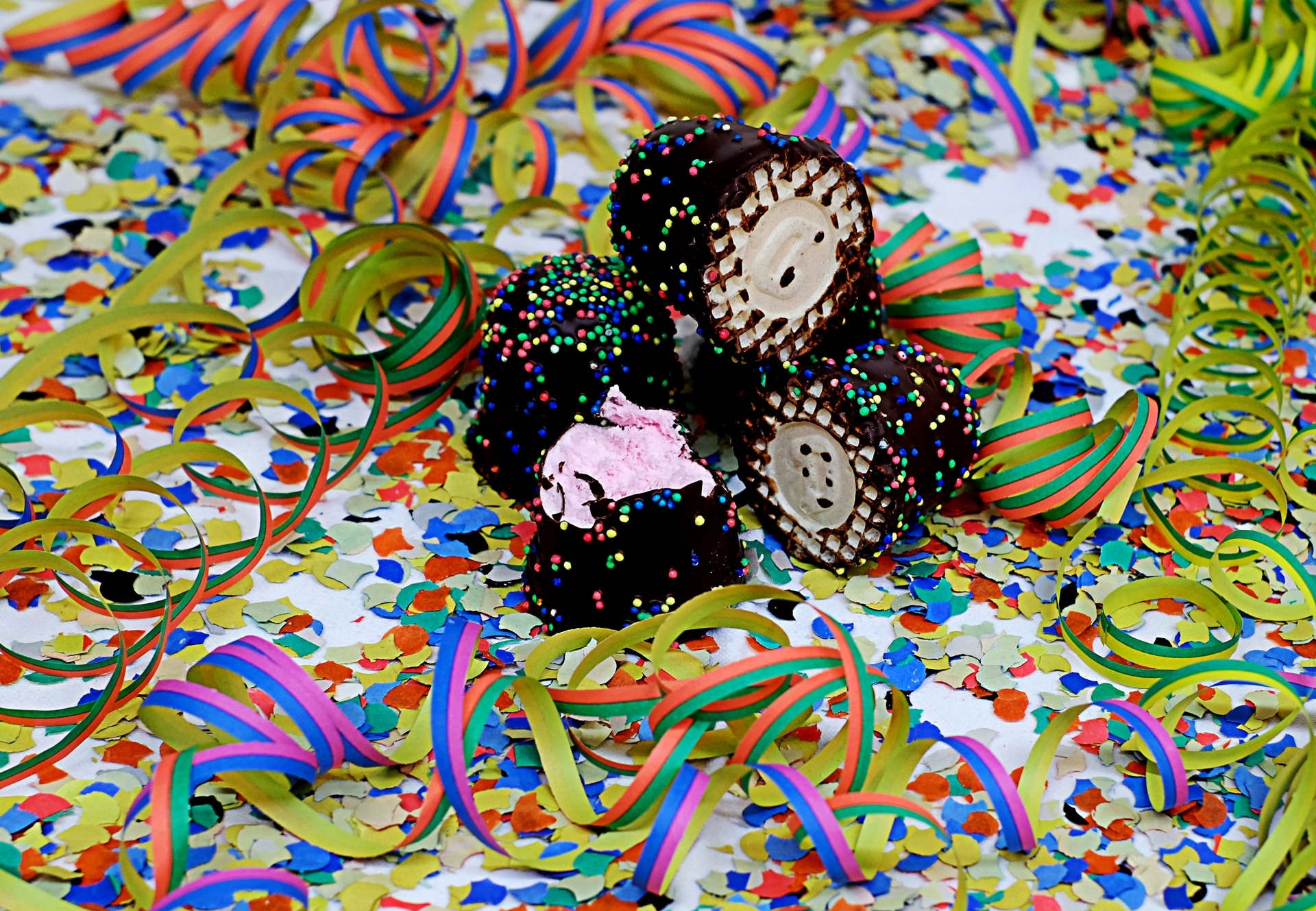 black chocolate coated candies