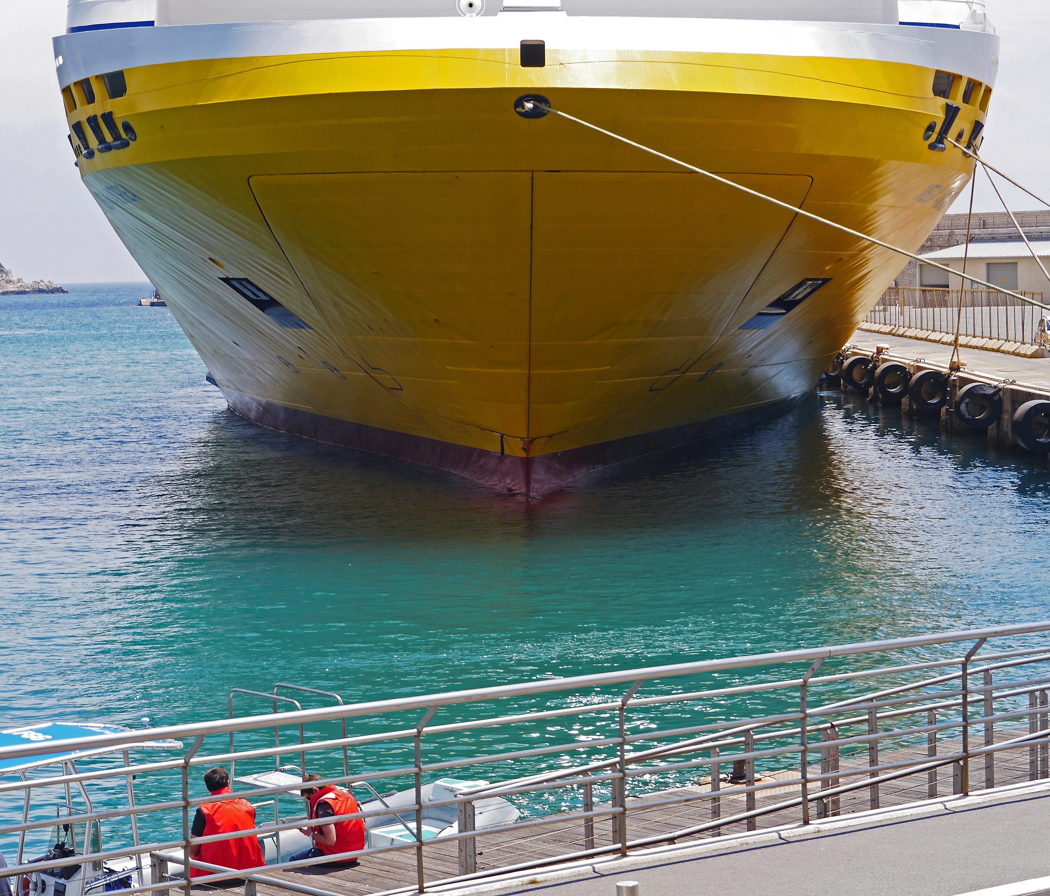 yellow and white ship