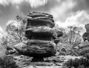grayscale photo of rock formation thumbnail