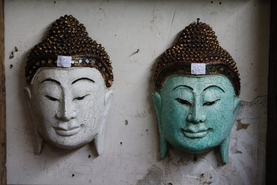 2 buddha head wall decors preview