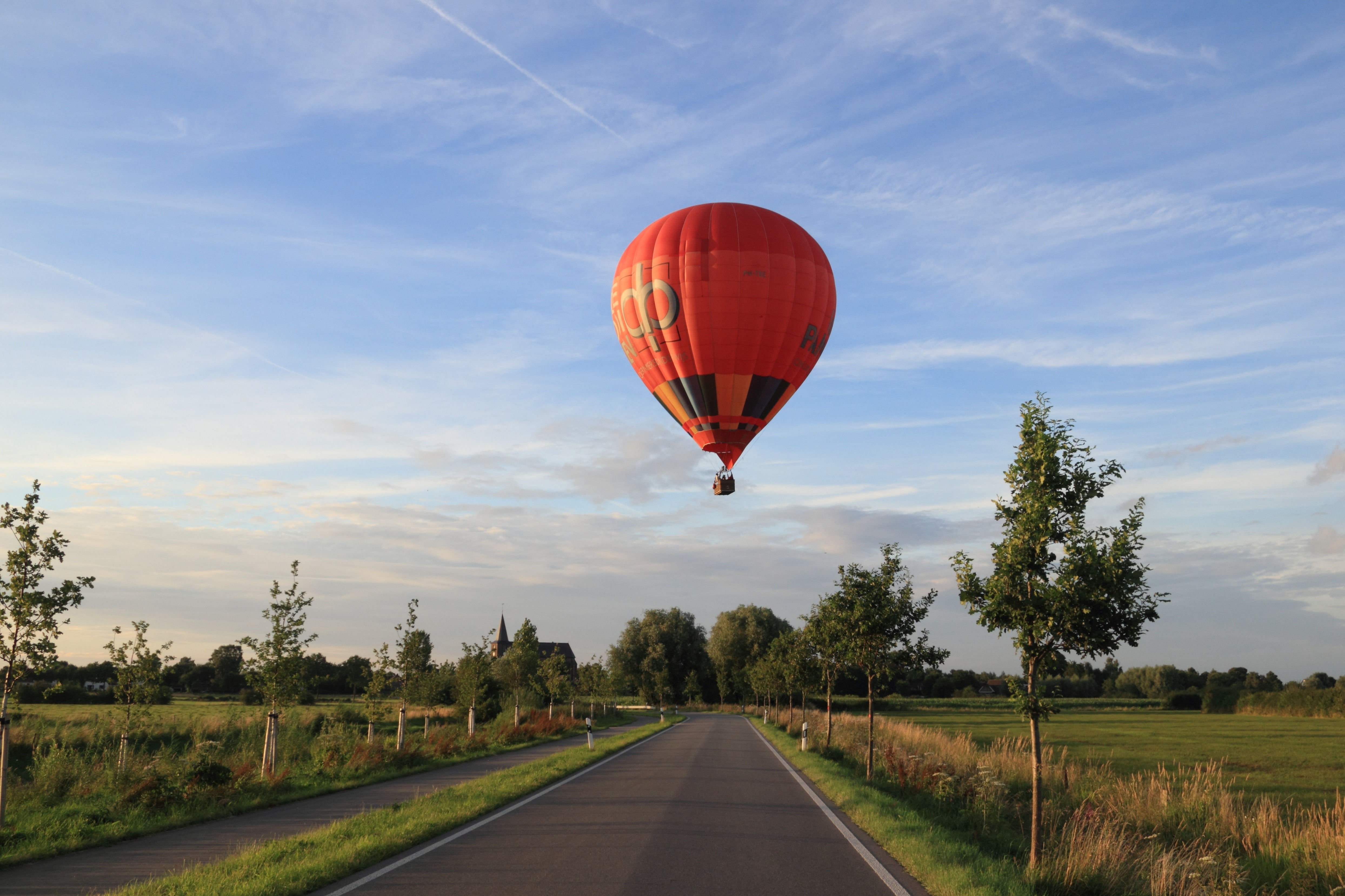 red yellow and green hot air balloon