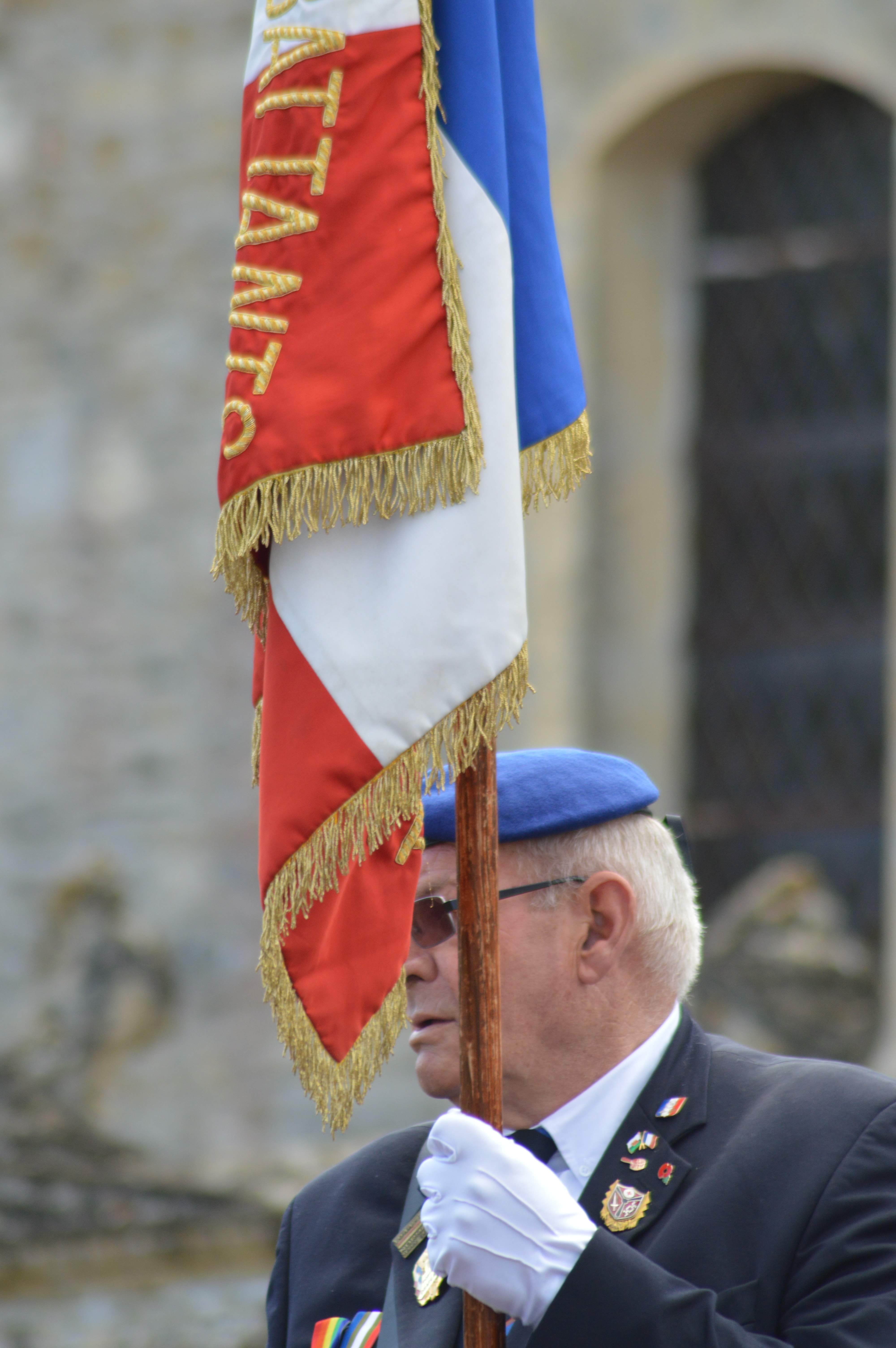 man holding flag