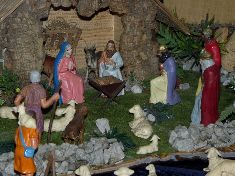 nativity scene ceramic figurine setup preview