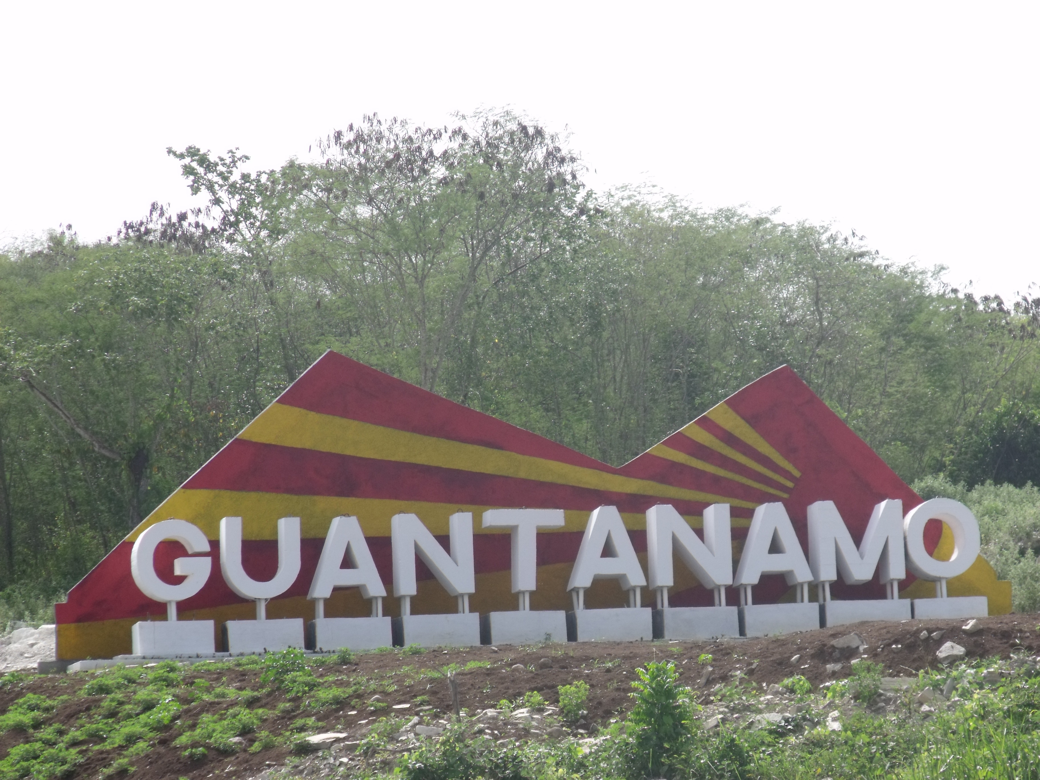 white red and yellow guantanamo signage