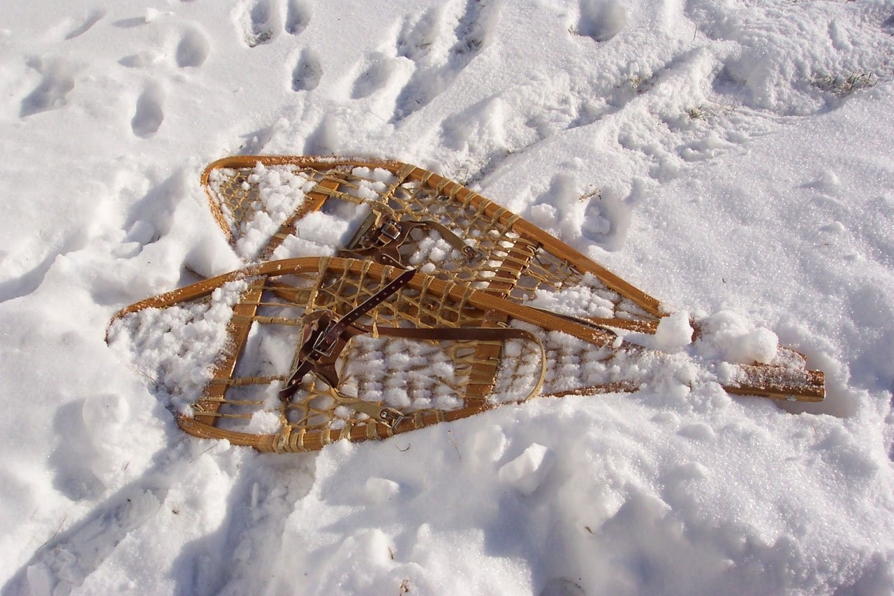 brown wooden snow shoes
