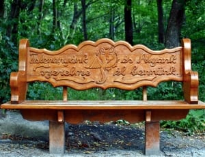 brown wooden bench thumbnail