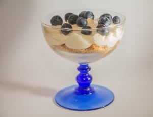 blueberries icing dessert on parfait glass thumbnail