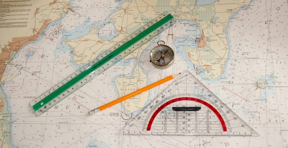 compass pencil measuring ruler and triangle ruler preview