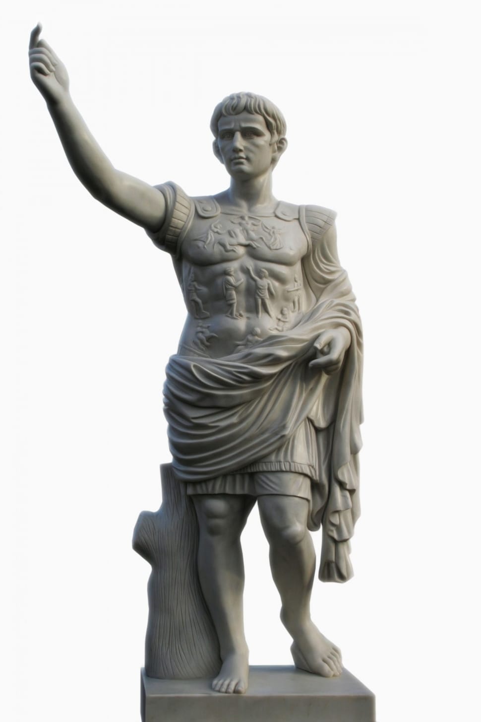 man raising right hand statue preview