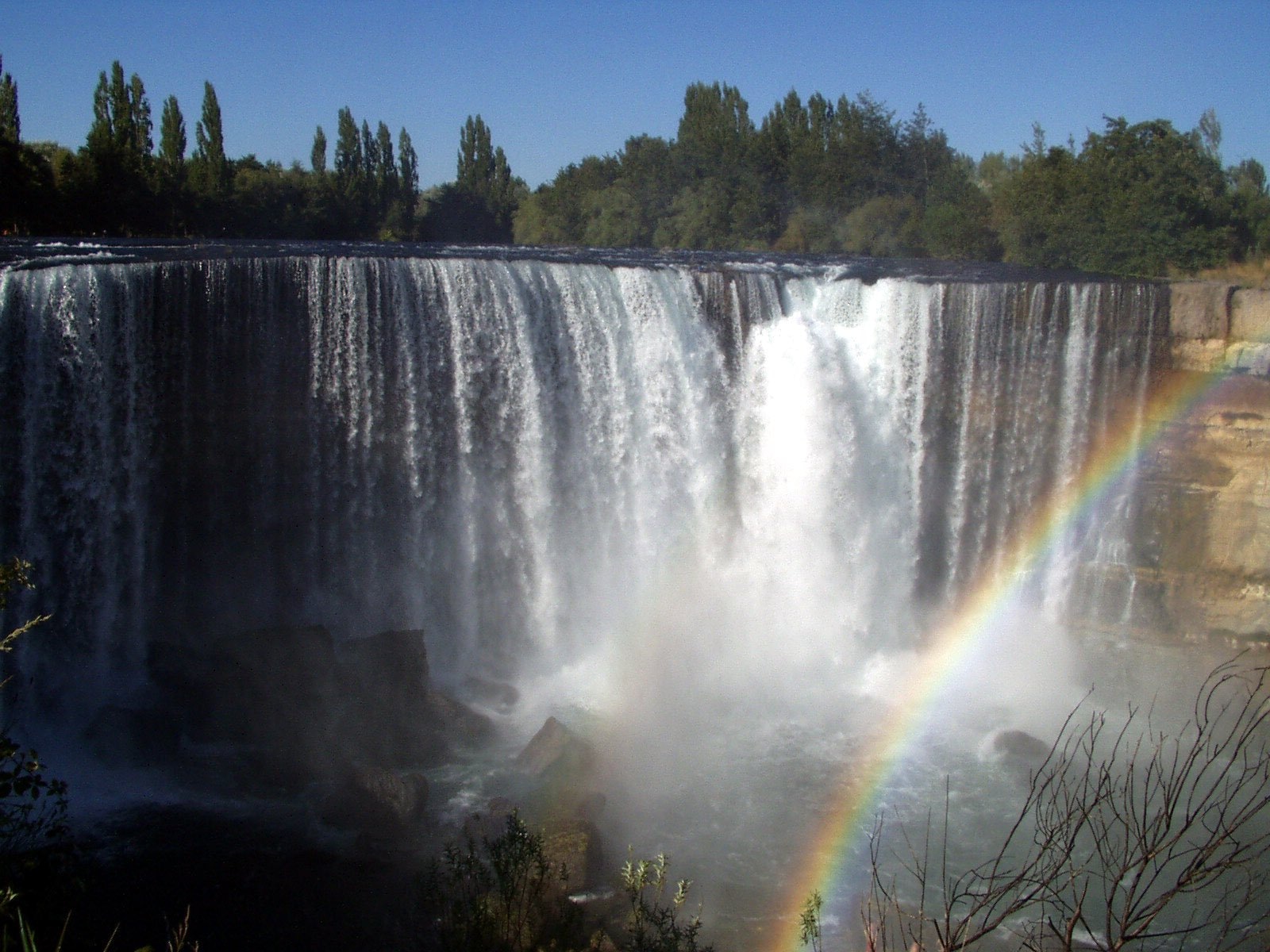 waterfalls and rainbow