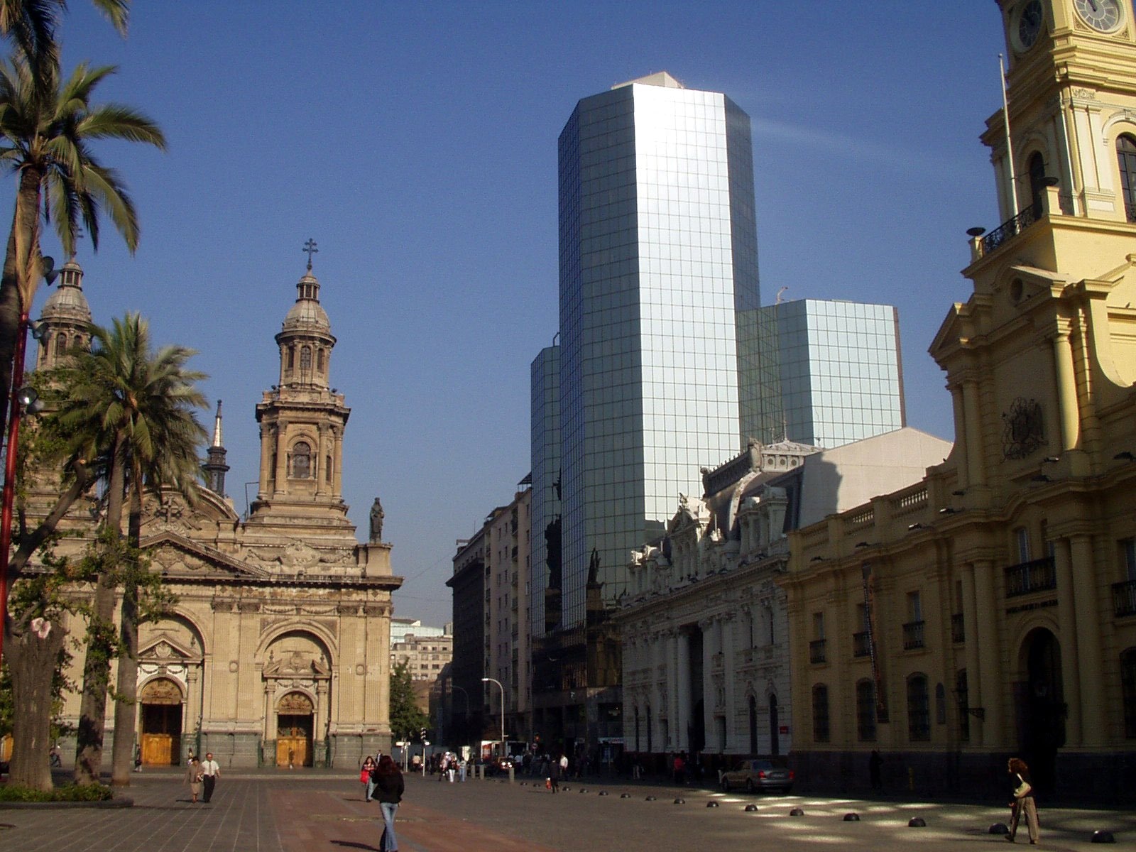photograph with skyscraper building