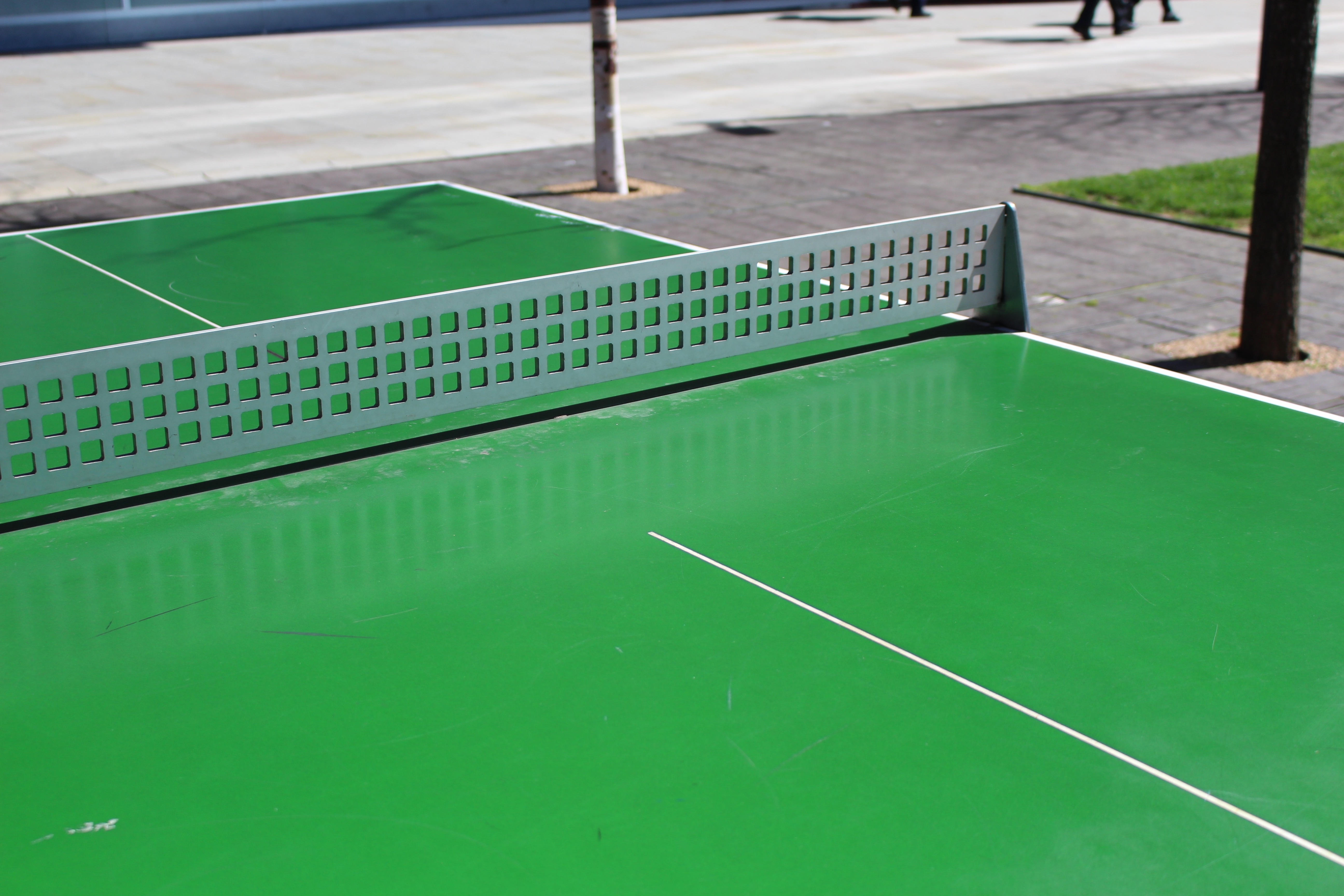 green ping pong table