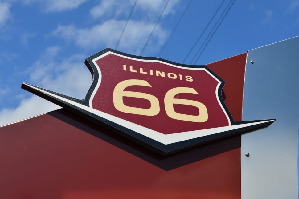 red white and black illinois 66 signage preview