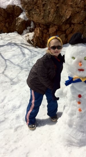 snowman with blue and yellow bandana thumbnail