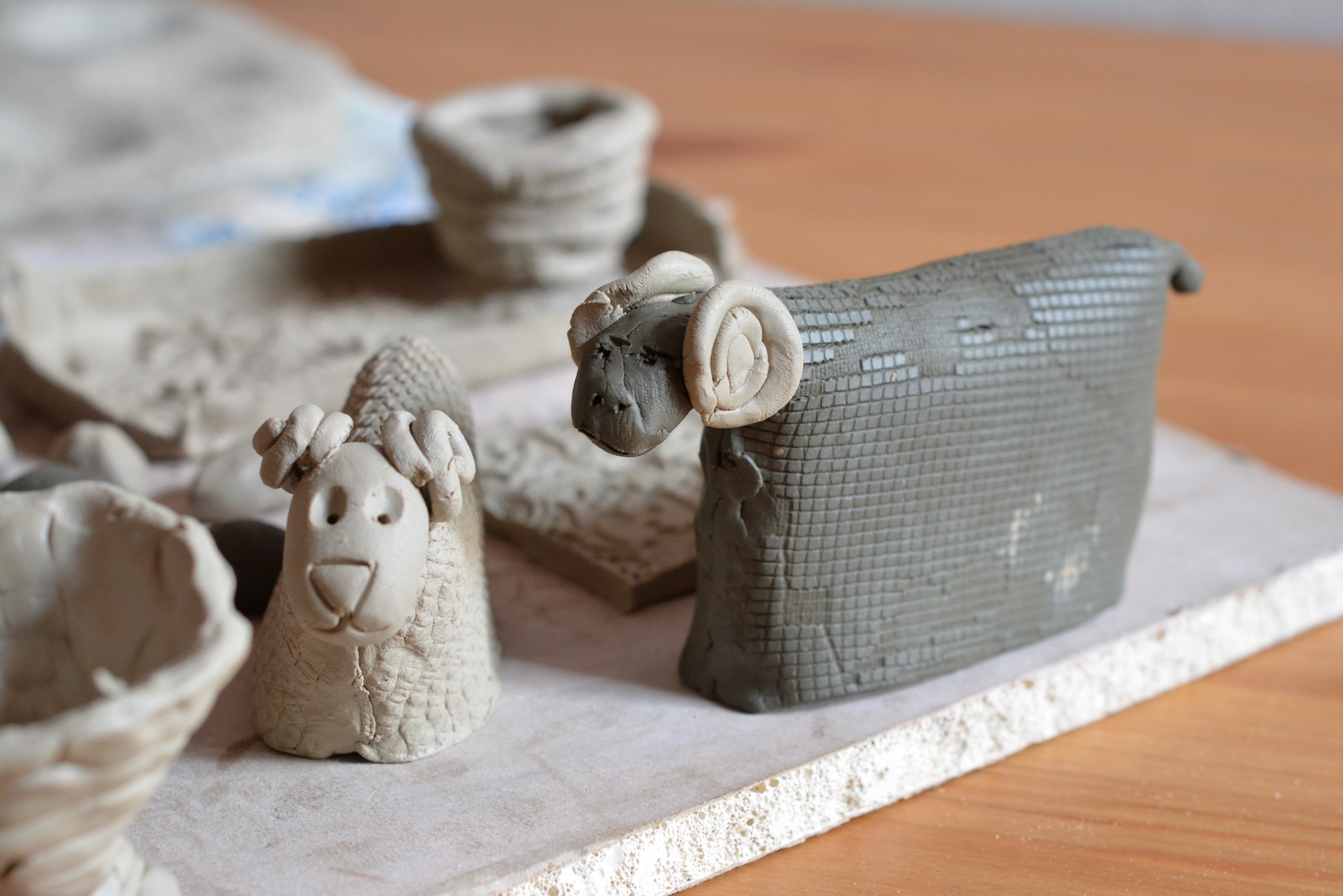 sheep clay figurines