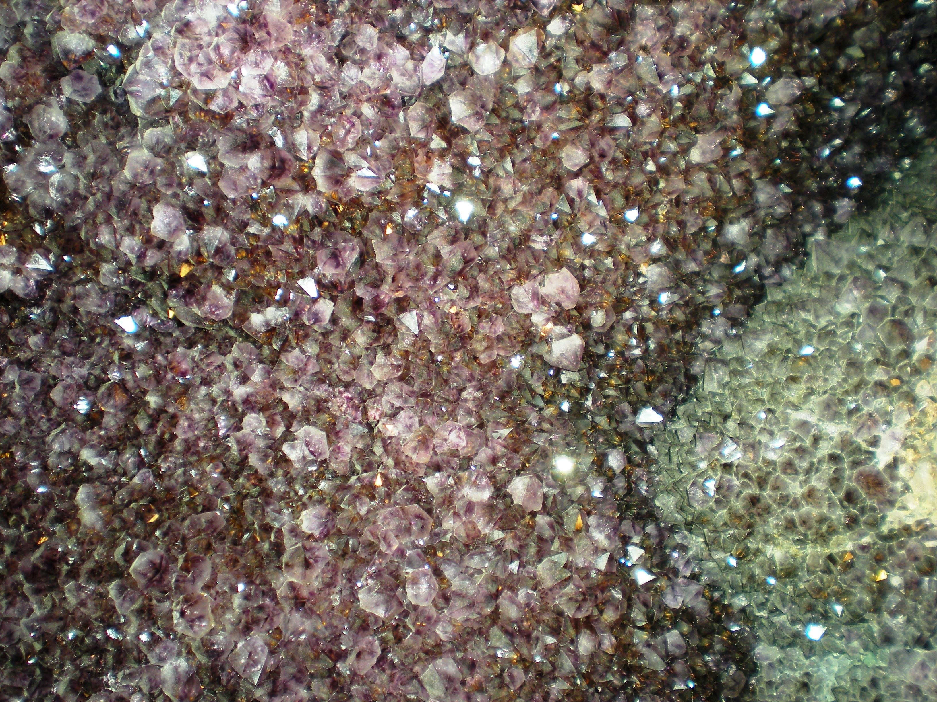 brown and green crystals