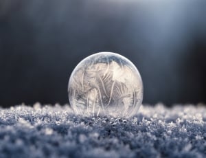 close up view photo of clear round glass ornament thumbnail