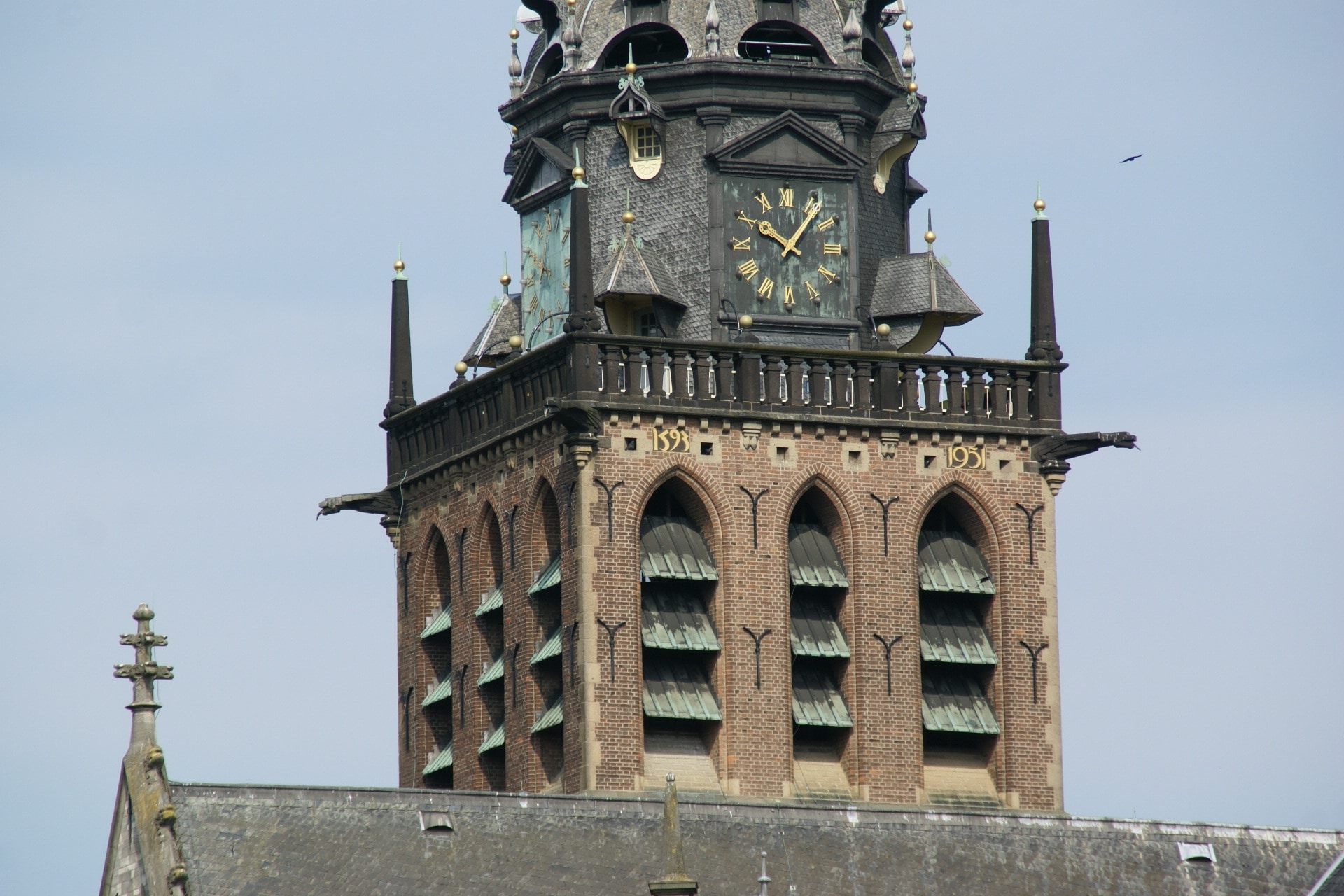 brown tower with clock
