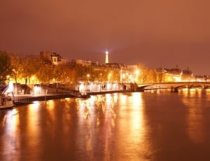 Paris, Seine, River, City, Night, reflection, illuminated thumbnail