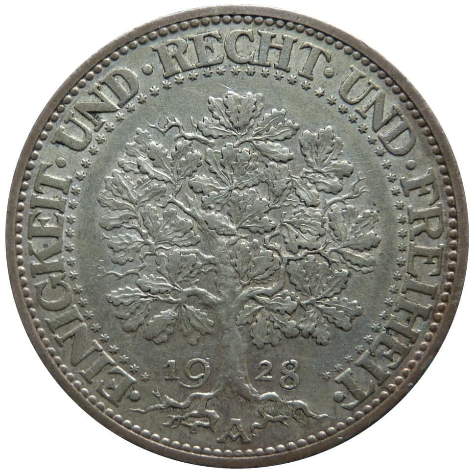 einigkeit und recht und freiheit 1928 silver coin preview