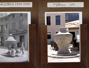 Mallorca photo on 1910-1930 beside photo of it on 2014 thumbnail