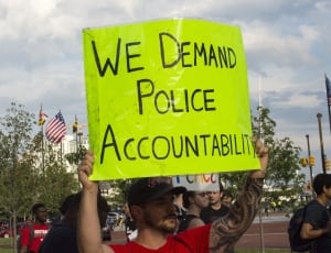 we demand police accountability signage thumbnail