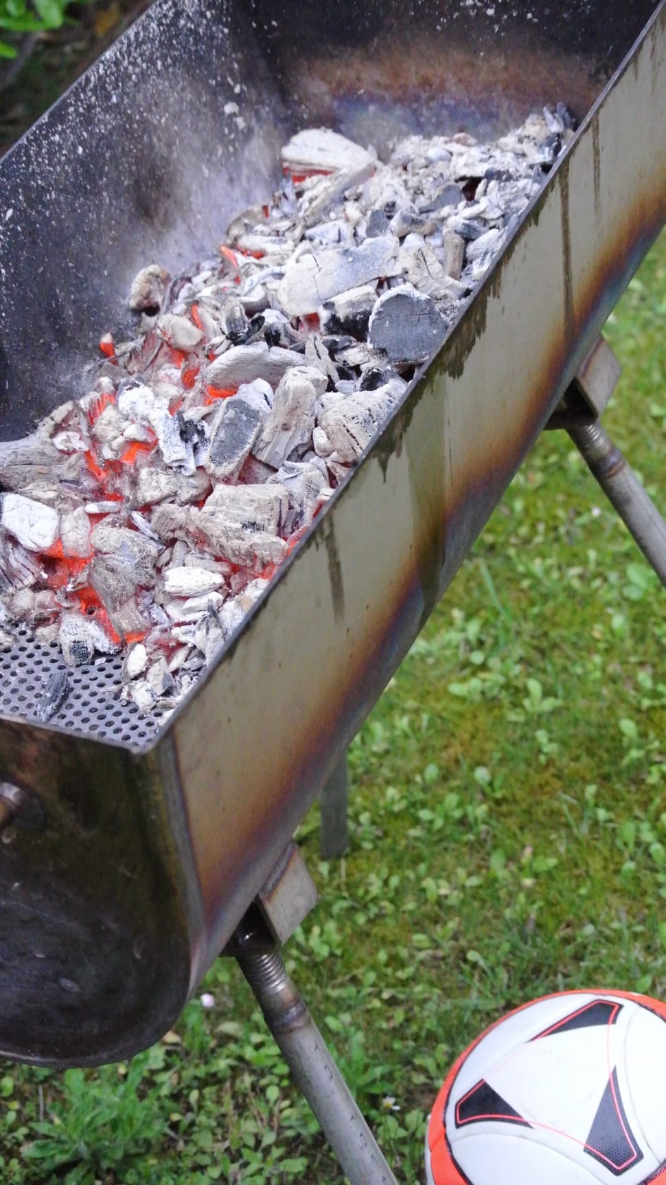 white metal charcoal grill preview