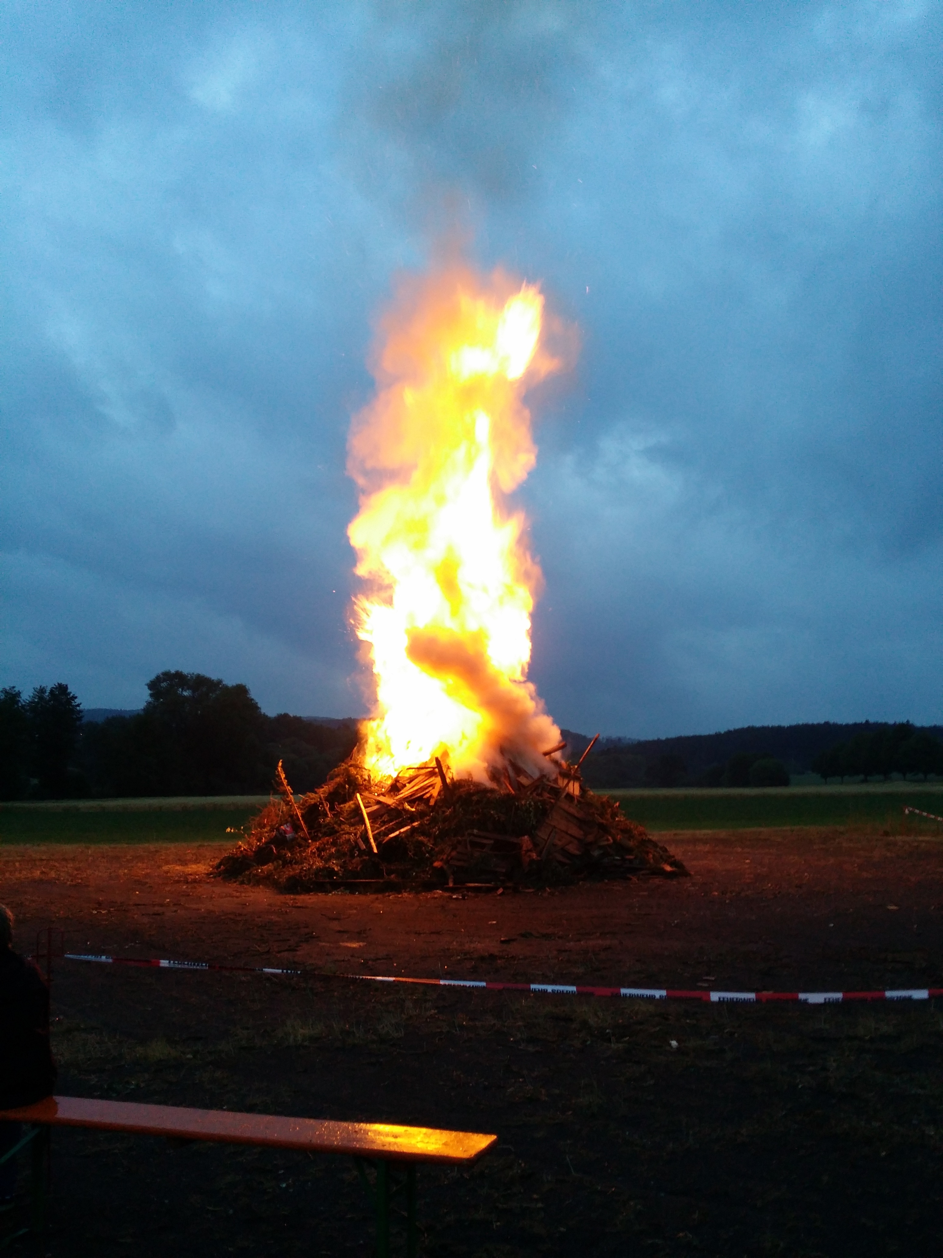 bonfire on field
