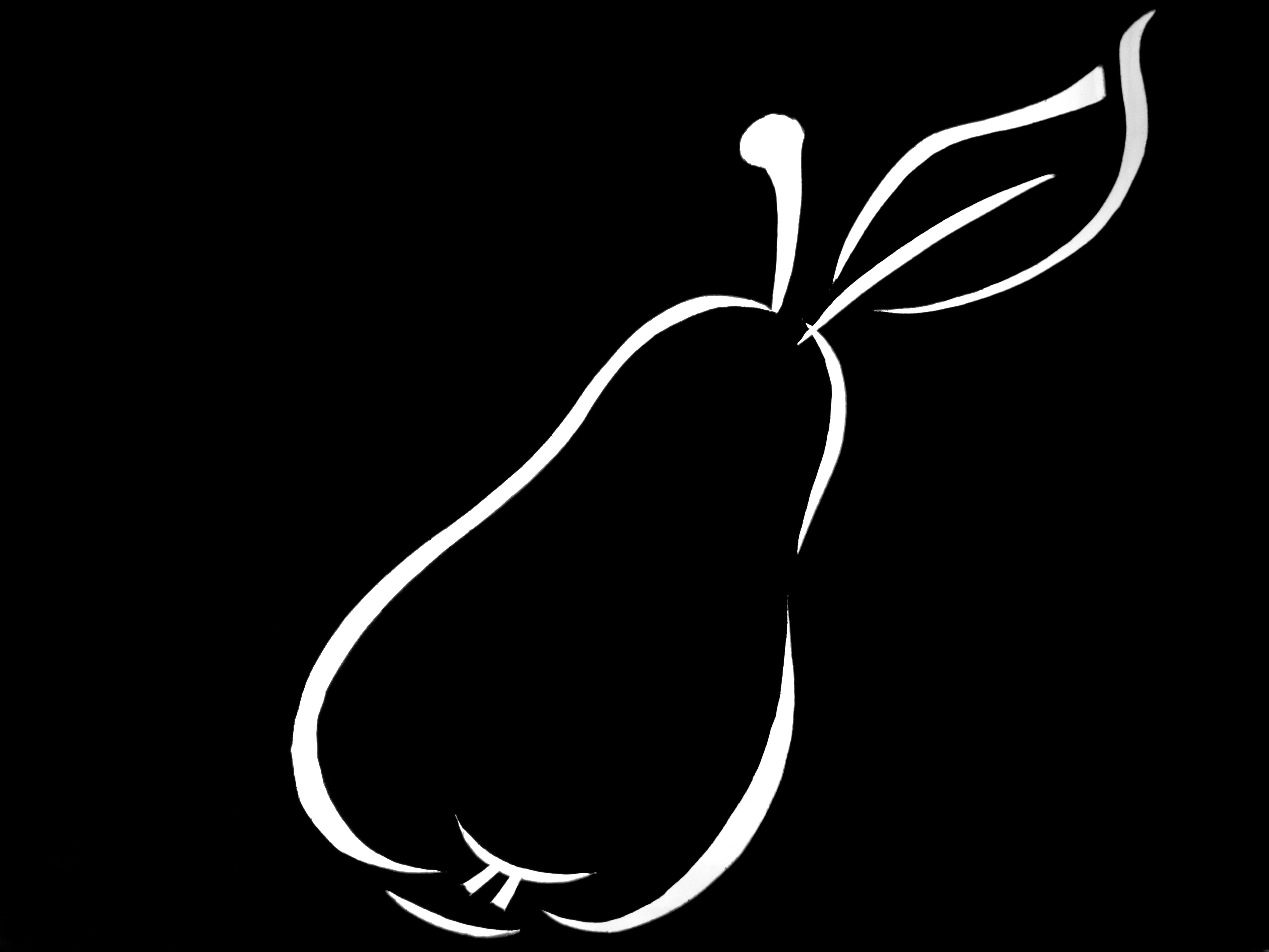 white and black fruit logo