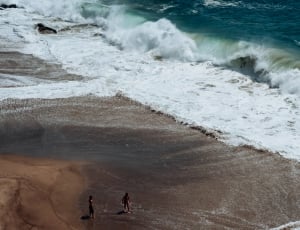 two person near seashore during daytime thumbnail